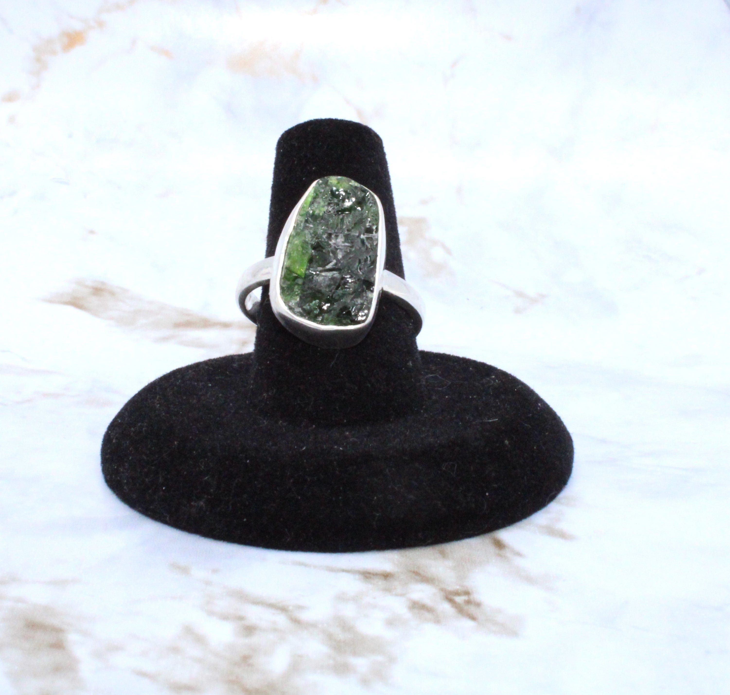 Diopside Sterling Silver Ring - Size 8.75 - Elegant Green Gemstone Jewelry for Women - Perfect for Weddings, Parties & Everyday Wear