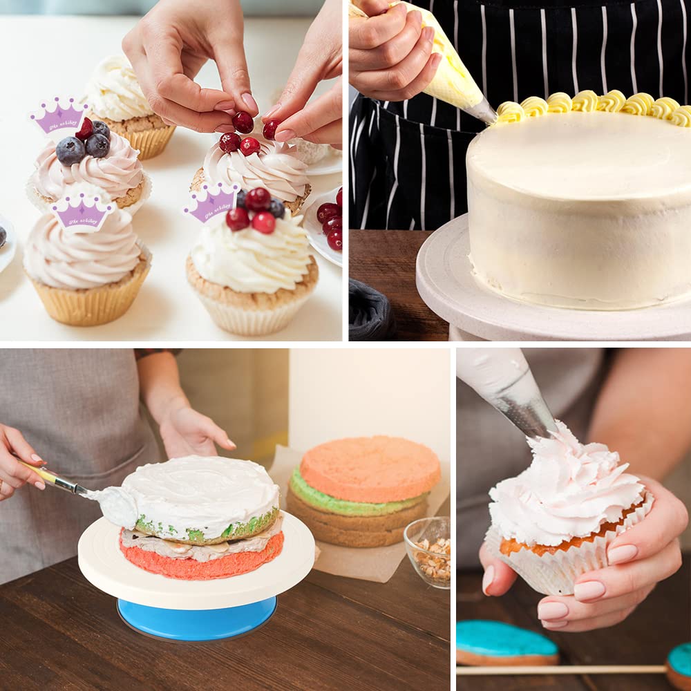 211 Pcs Cake Decorating Kit - Professional Baking Supplies Set with Rotating Turntable, Piping Bags, Toppers & Paper Cups | Perfect for Birthday Cakes, Wedding Desserts & DIY Home Baking Projects