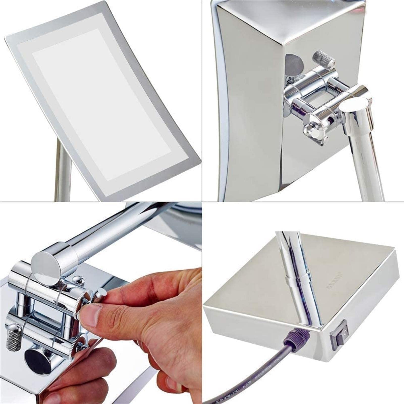 3X Magnifying Tabletop Makeup Mirror - Adjustable Vanity Mirror with Plug for Cosmetics & Skincare - Perfect for Dressing Tables, Bathrooms & Travel