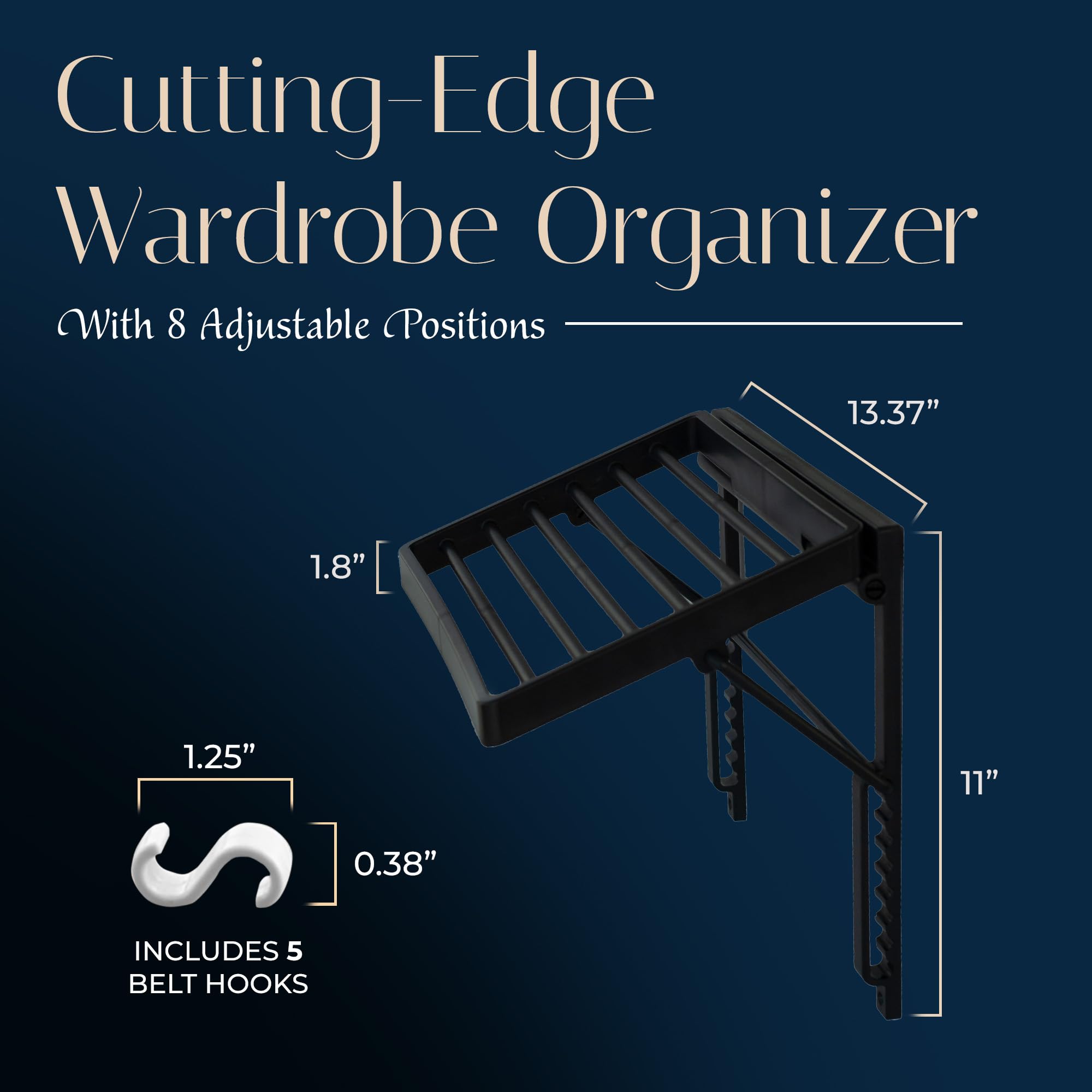 TieMaster Wall-Mounted Tie & Scarf Organizer - Space-Saving Closet Storage for 60 Neckties & Scarves | No Batteries Needed | Easy Install | Modern Design | Protects Delicate Fabrics | Perfect for Home, Office & Travel Organization