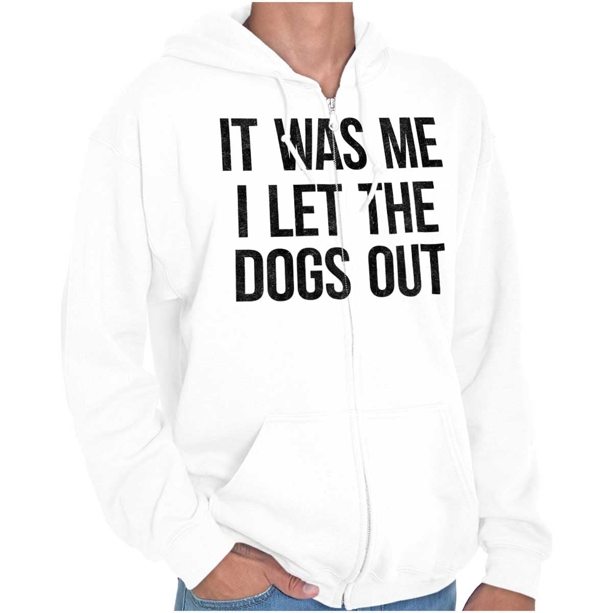 Brisco Brands Let Dogs Out Funny 2000s Music Zip Up Hoodie for Men & Women - Vintage Retro Hooded Sweatshirt for Casual Wear, Music Lovers Gift