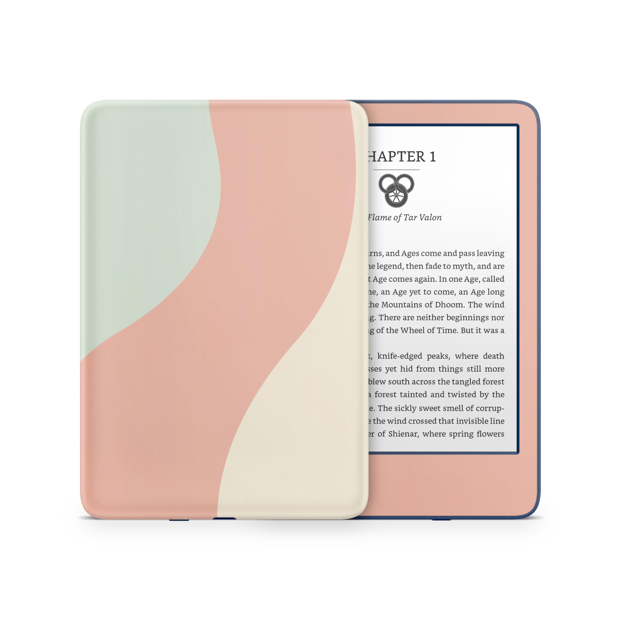 Premium 3M Vinyl Full Wrap Skin for Kindle (11th Gen, 2022) - Green & Orange Colorwave Design, Protective Decal Sticker Cover | Perfect for Travel, Reading, and Device Protection