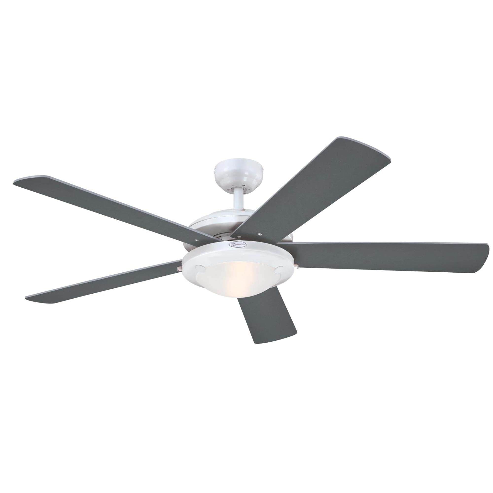 Westinghouse 7305500 Comet 52 Inch White LED Ceiling Fan with Frosted Glass - Energy Efficient Cooling for Living Room, Bedroom & Patio