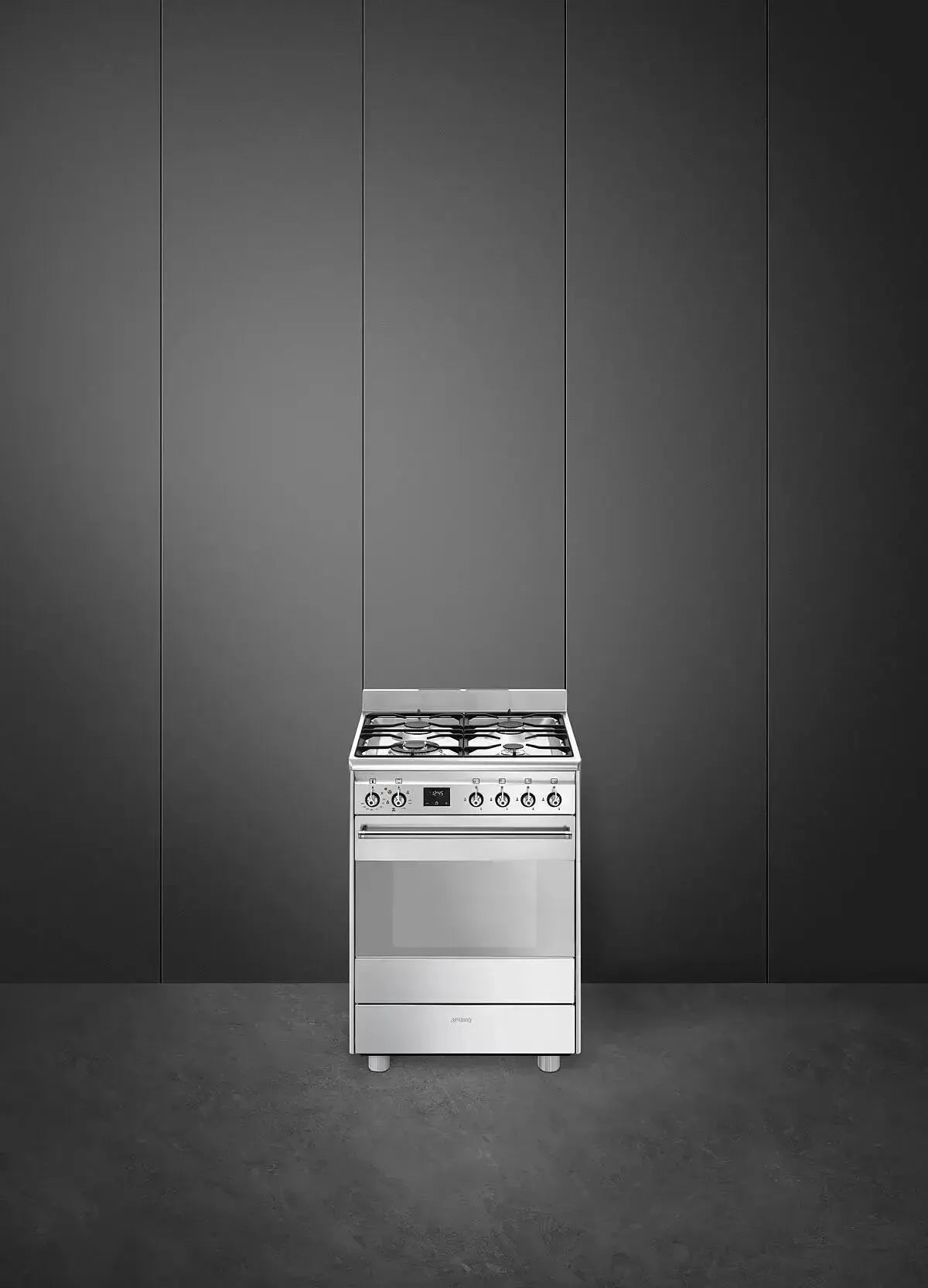 Smeg 60cm Classic Dual Fuel Freestanding Cooker - Stainless Steel Range with Gas Hob & Electric Oven | Perfect for Modern Kitchens & Home Chefs