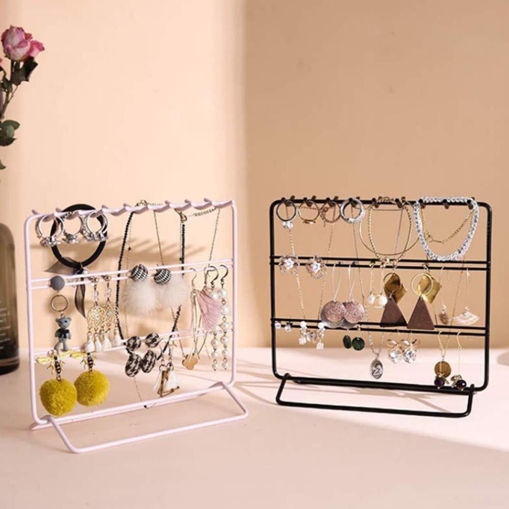 Stylish Jewelry Organizer & Holder for Earrings, Necklaces & Bracelets - Black | Perfect for Travel, Vanity & Closet Storage