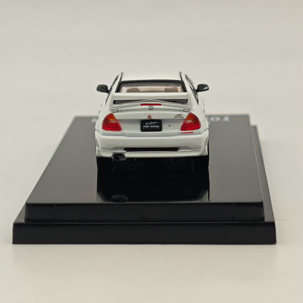 1/64 Scale Mitsubishi Lancer RS Evolution VI T.M.E Diecast Model Car - White | Hobby Japan HJ643033AW | Collectible Toy Car for Display & Racing Simulation