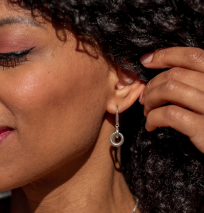 Cirque Link Drop Earrings for Women - Elegant Dangle Hoop Earrings for Party, Wedding & Everyday Wear | Hypoallergenic Stainless Steel Jewelry Gift
