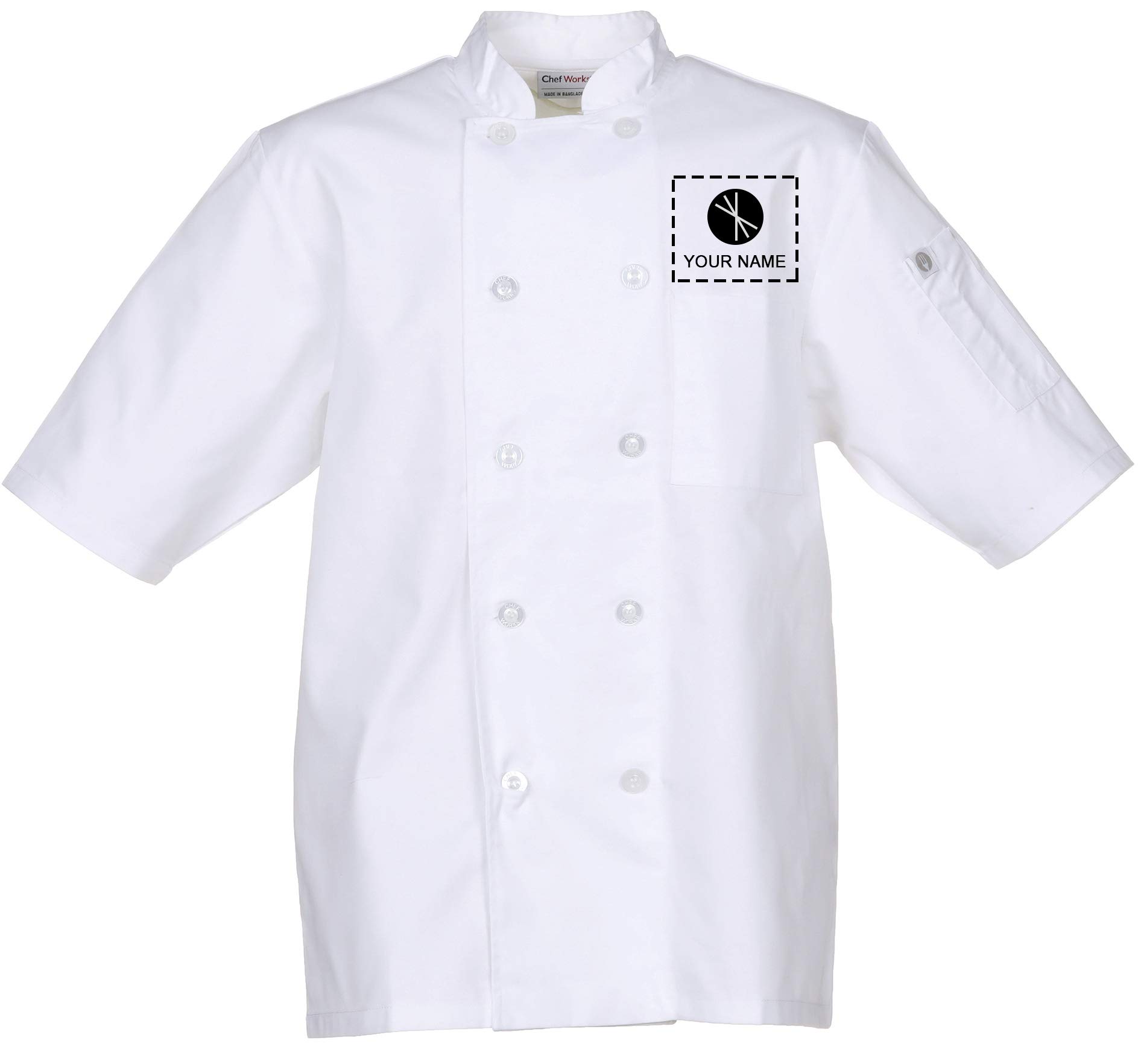 Professional Chef Works Customized Men's Volnay Chef Coat - White Kitchen Uniform for Cooking, Baking & Culinary Arts | Restaurant & Home Chef Apparel