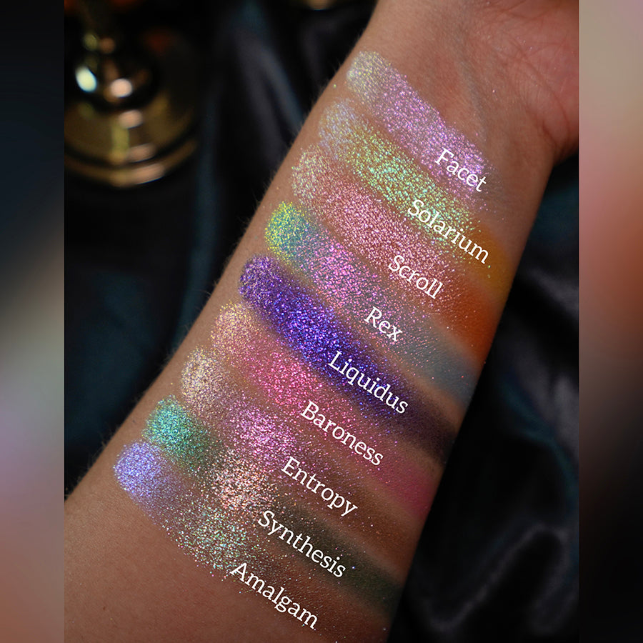 Baroness Glitter Vibrant Multichrome Eyeshadow Palette - Long Lasting Pigmented Makeup for Party, Halloween & Special Occasion Looks