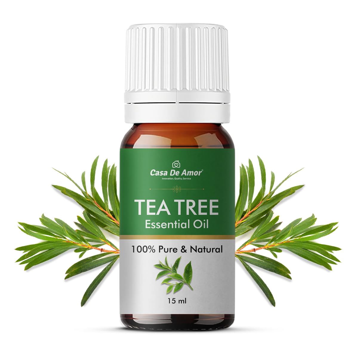 Pure Tea Tree Oil for Skin & Hair - Reduces Acne, Promotes Clear Skin & Hair Growth | 15ml Essential Oil for Face Care, Scalp Treatment & Natural Beauty | Perfect for DIY Skincare & Aromatherapy