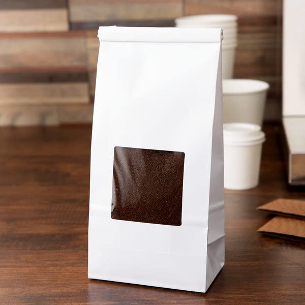 Premium 1/2 LB White Paper Bakery Bags with Square Window & Tin Tie Lock - 25 Pack for Cookies, Coffee, Pastries & Baked Goods - Ideal for Home Bakeries, Cafes & Gift Packaging