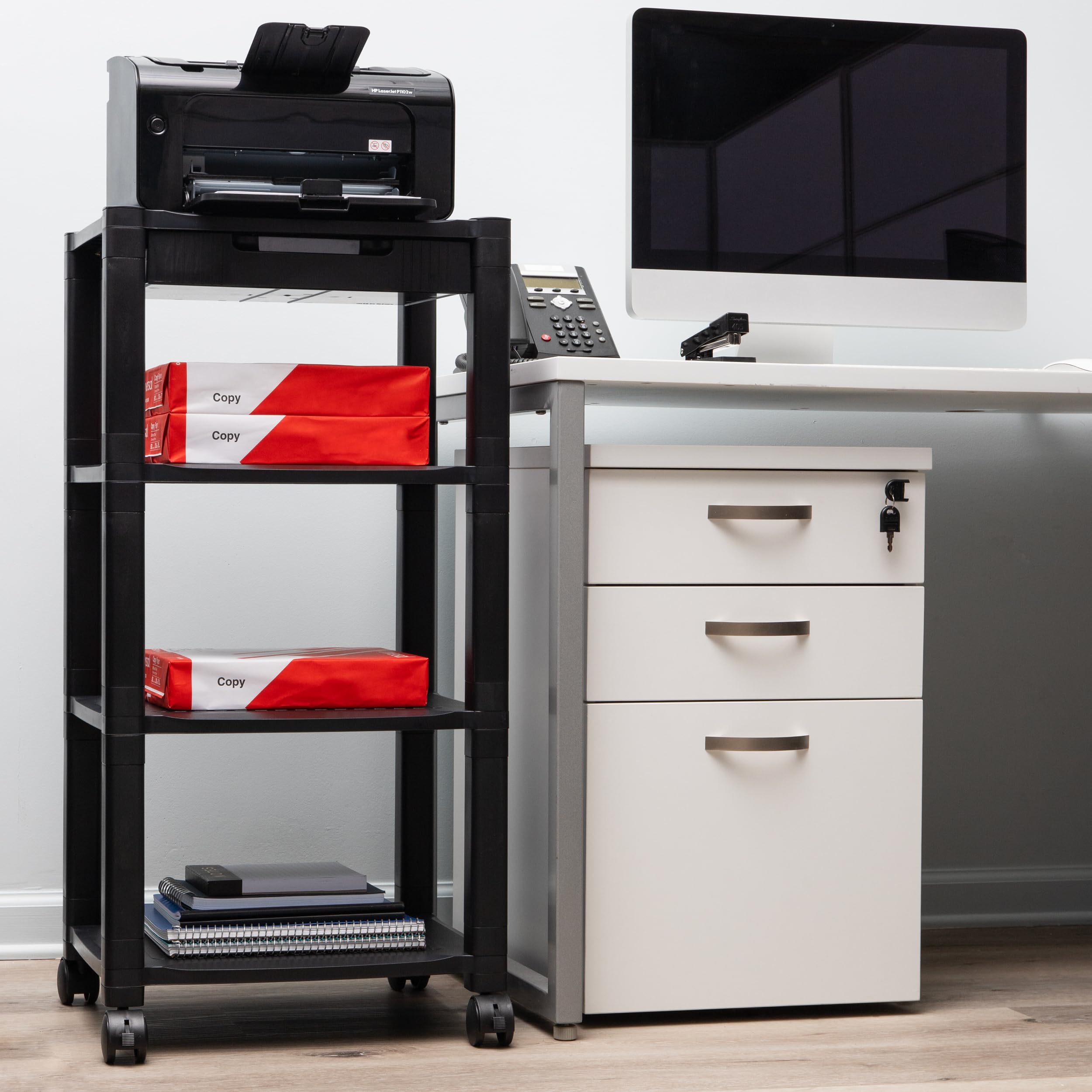 Mind Reader 4-Tier Rolling Printer Cart - 17.25