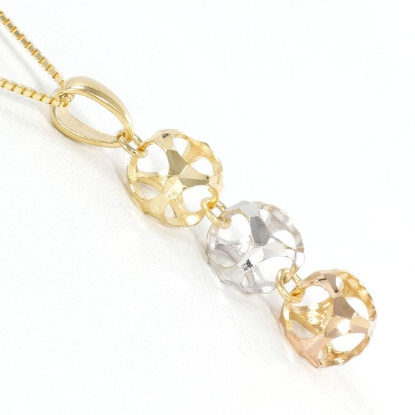 18K Yellow Gold, White Gold & Pink Gold Necklace - 45cm Elegant Chain for Women | Perfect for Weddings, Parties & Everyday Wear