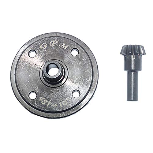 Harden Steel #45 Differential Bevel Gear 43T & Pinion Gear 10T for ARRMA Kraton Outcast Talion RC Cars - Black Replacement Parts - Perfect for Off-Road Racing & Bashing Upgrades