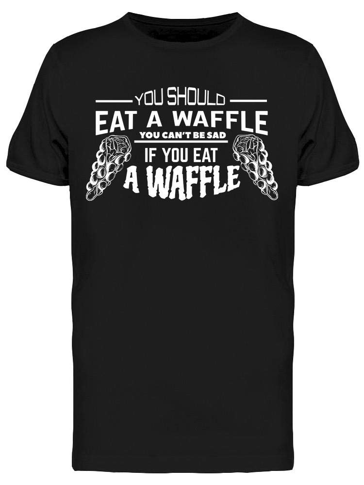 Smartprints 'You Should Eat A Waffle' Graphic T-Shirt for Men - Funny Breakfast & Food Lover Tee for Casual Wear, Gifts, and Waffle Enthusiasts