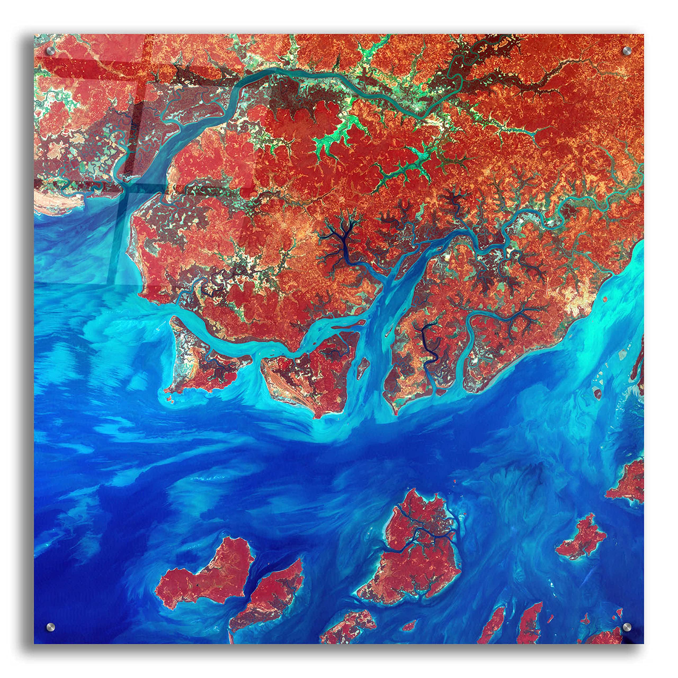 Epic Art 'Earth as Art: Guinea-Bissau' Acrylic Glass Wall Decor - 36x36 Inch Modern Home & Office Artwork - Perfect for Living Room, Bedroom or Office Wall Decor