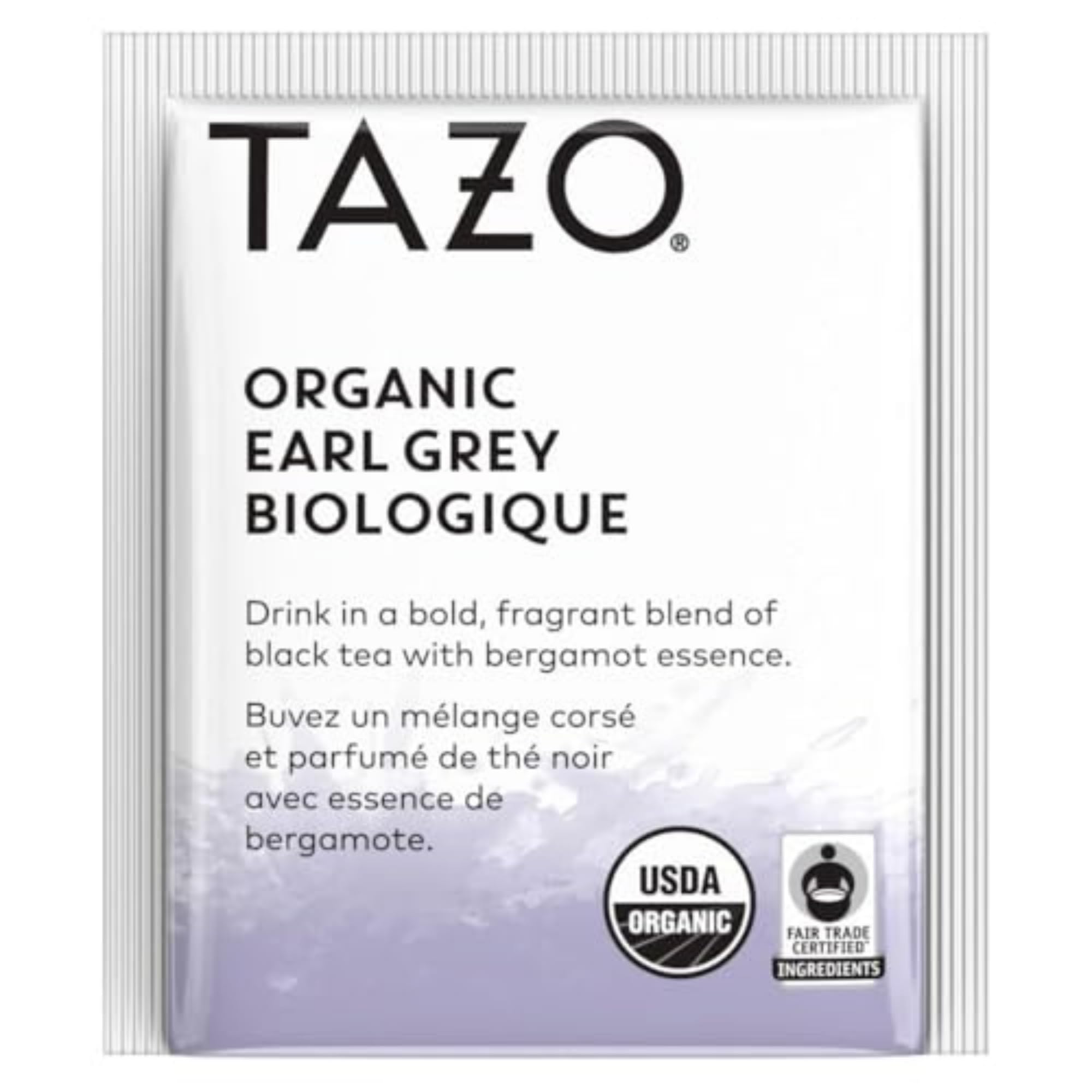 TAZO Organic Earl Grey Tea Bags | Caffeinated Black Tea | 16 Count | Perfect for Morning Boost & Afternoon Relaxation