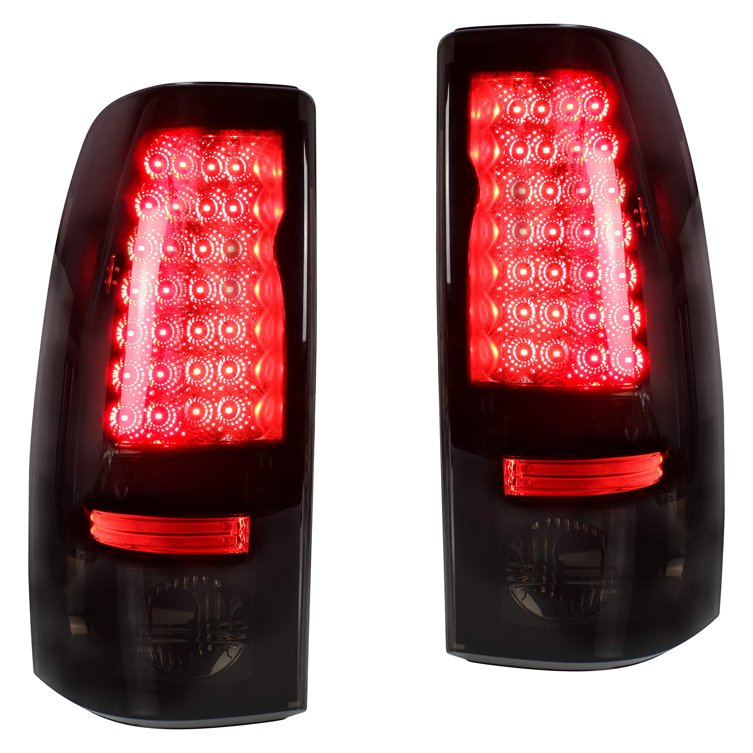 KEWISAUTO Smoked Black LED Tail Lights for Chevy Silverado 1500 2500 3500 & GMC Sierra 1500 2500 3500 (1999-2006) - Brake Rear Lamps, Durable Replacement Accessories - Perfect for Night Driving & Enhanced Vehicle Style