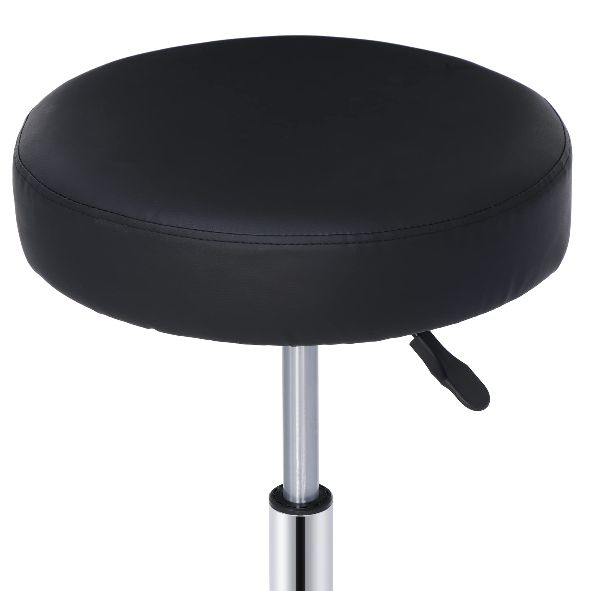 Adjustable PU Leather Rolling Stool - Swivel Office Chair with Wheels & Soft Padding for Home, Salon, Spa, Massage, Tattoo | Perfect for Beauty, Medical & Tattoo Studios