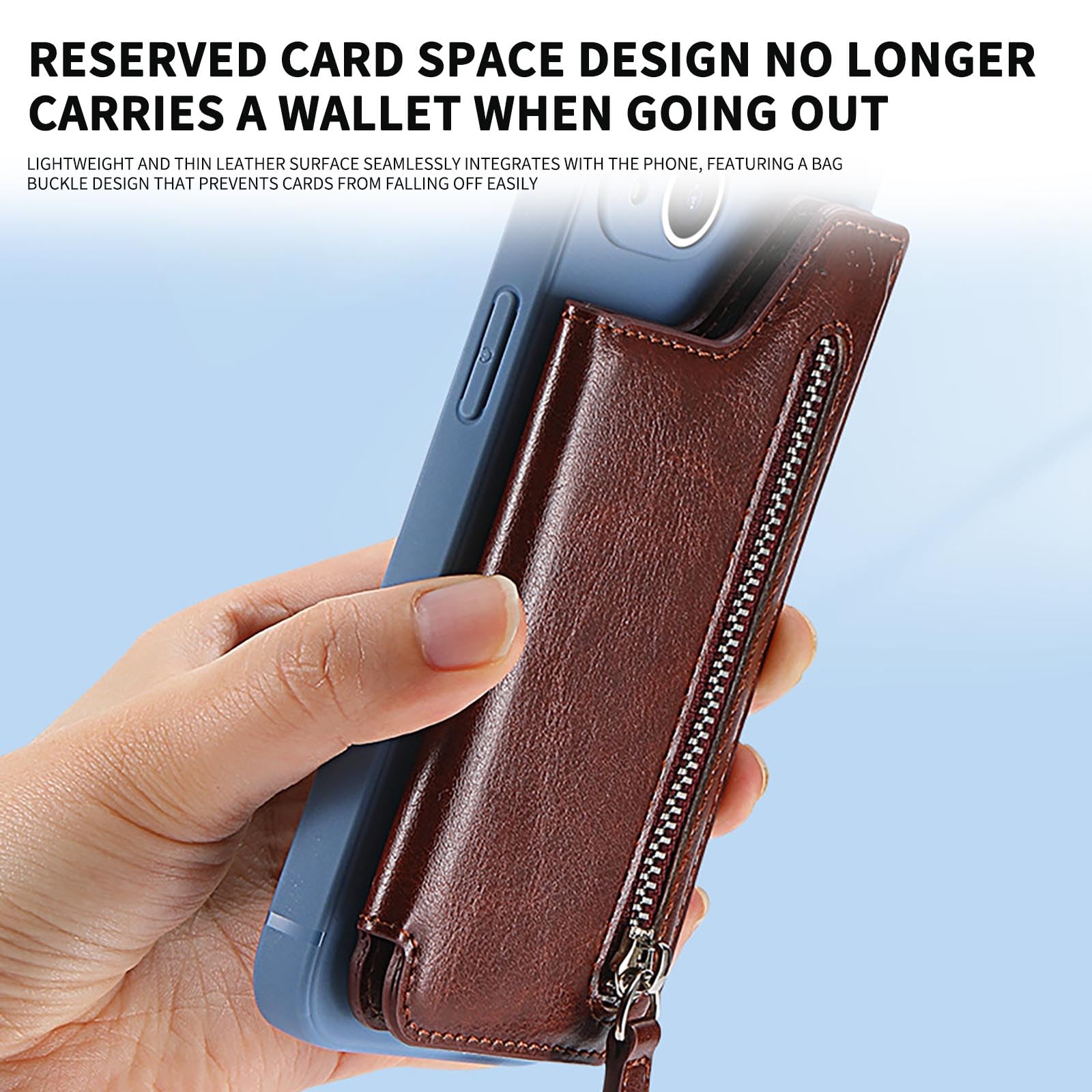Multifunctional Adhesive Phone Wallet Card Holder - Leather Stick On Card Case for Back of iPhone, Samsung & Most Smartphones (Pink) | Perfect for Gym, Travel & Everyday Use