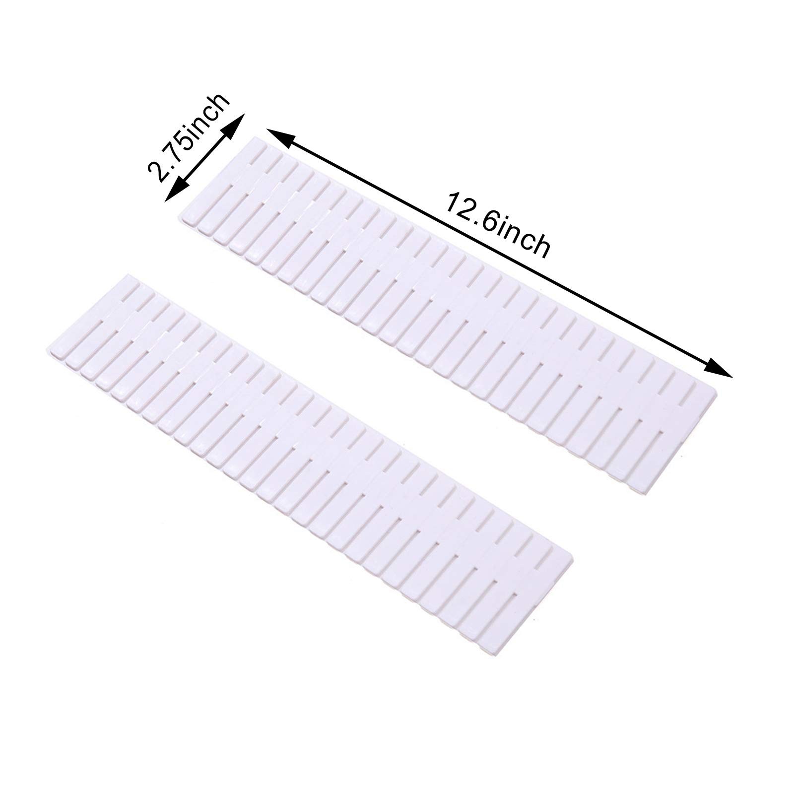 8-Piece Adjustable Drawer Divider Organizers Set - DIY Plastic Grid Storage Bins for Clothes, Kitchen & Office - White | Perfect for Closet Organization, Kitchen Utensil Sorting & Desk Drawer Arrangement