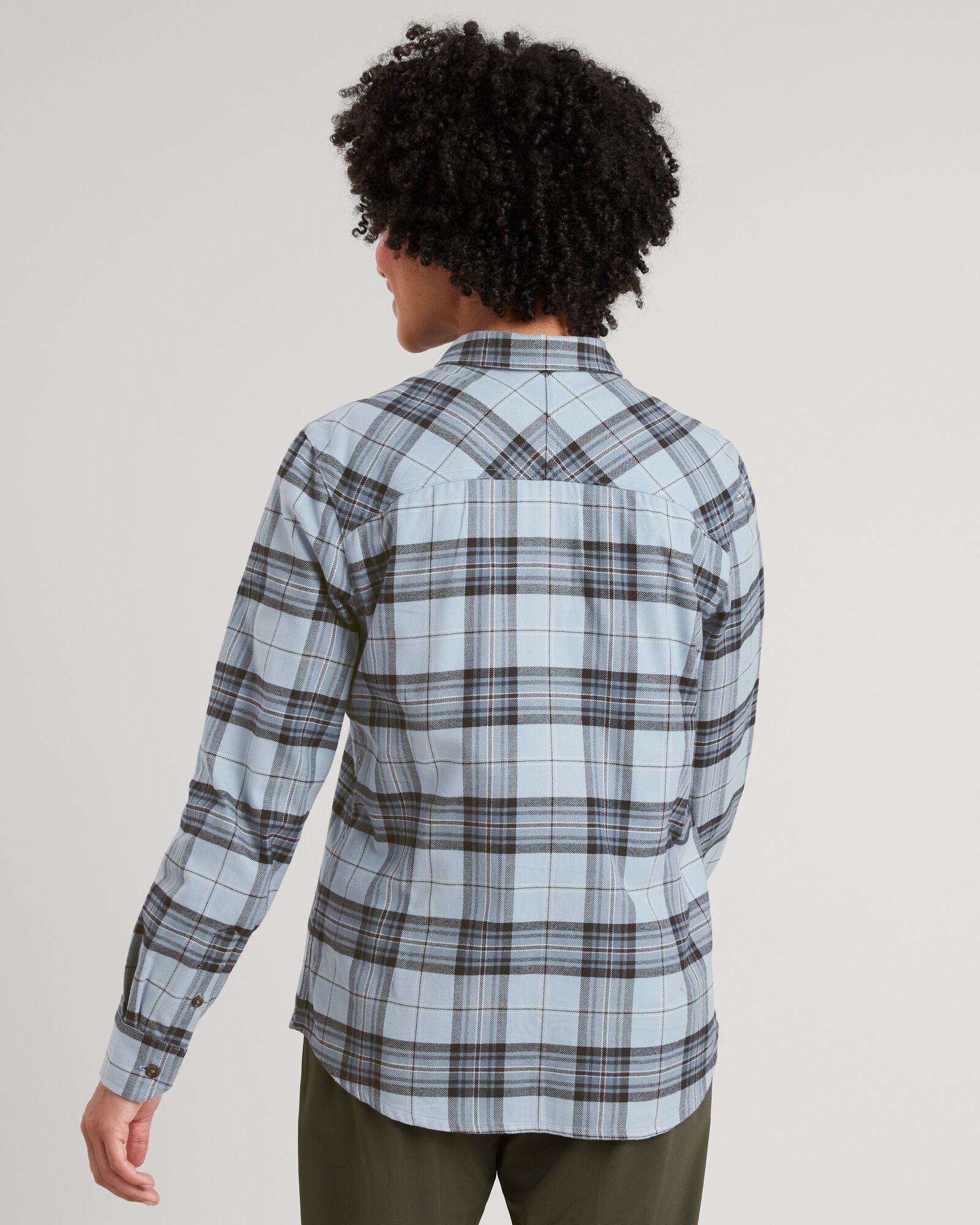 Carrillon Women's HF Long Sleeve Shirt - Ripple/Night Check Plaid Button Down Top for Office, Casual Wear & Fall Outfits