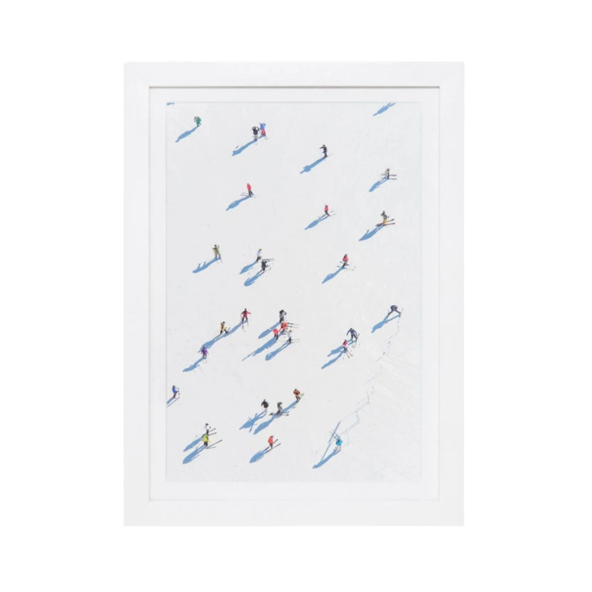 Gray Malin Deer Valley Skiers Mini Framed Print - Winter Sports Wall Art Decor for Ski Lodge, Cabin & Mountain Home