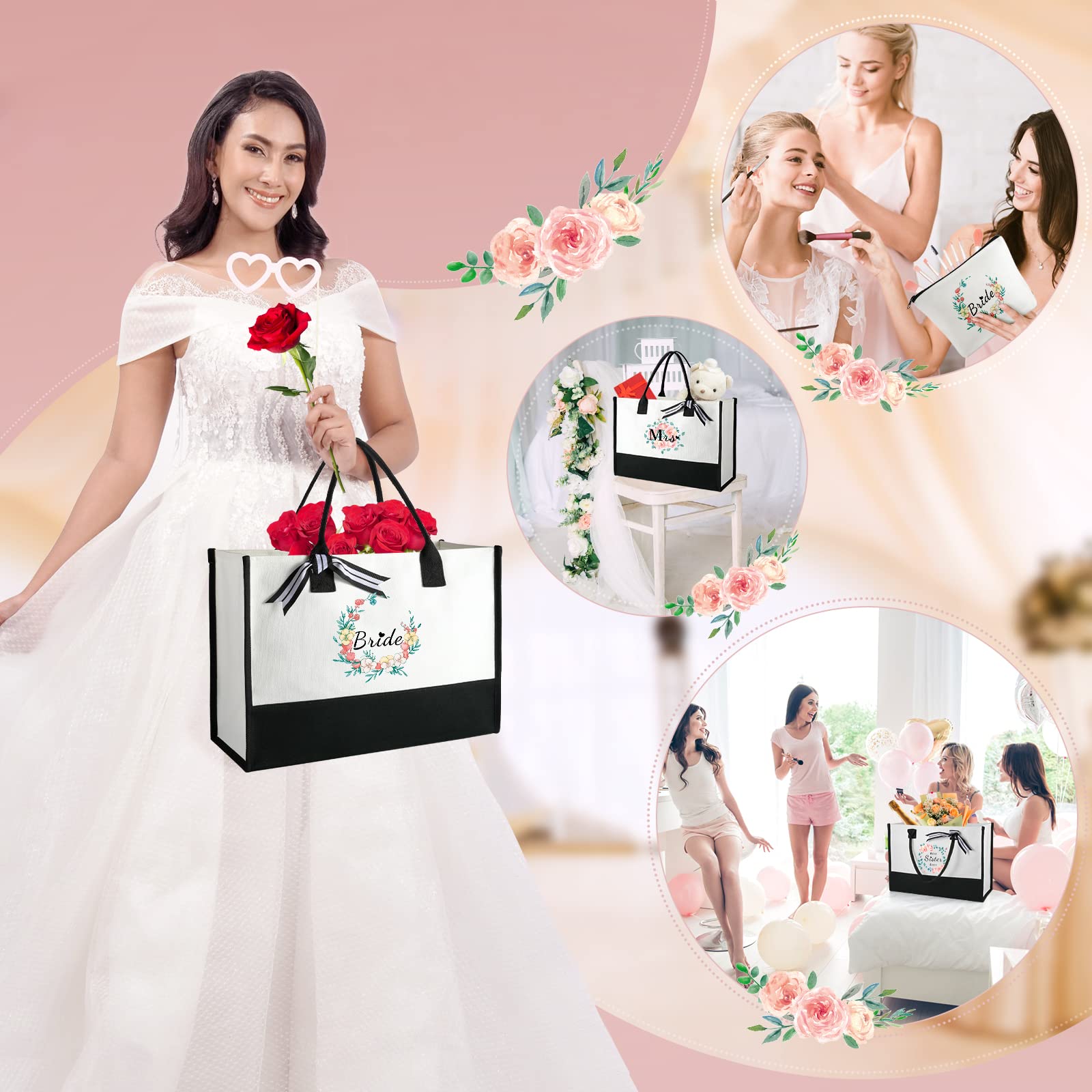 TRSODD Mother's Day Gift Set for Grandma - Tote Bag & Makeup Bag Combo | Birthday Present for Women, Gigi, Nana | Perfect for Travel, Shopping & Daily Use