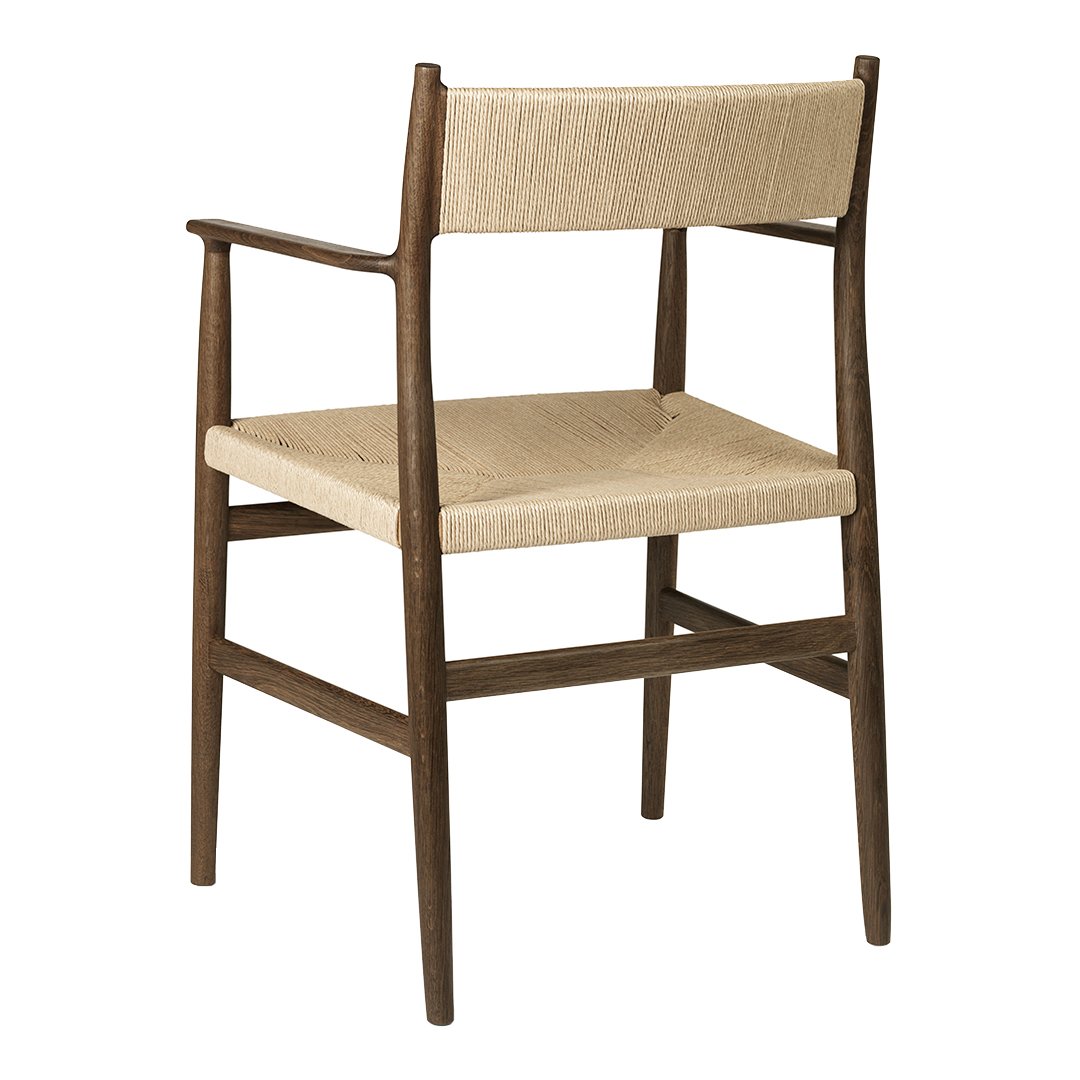 Arv Dining Armchair with Paper Cord Seat - Modern Woven Rattan Chair for Kitchen, Dining Room & Patio - Comfortable & Stylish Home Furniture