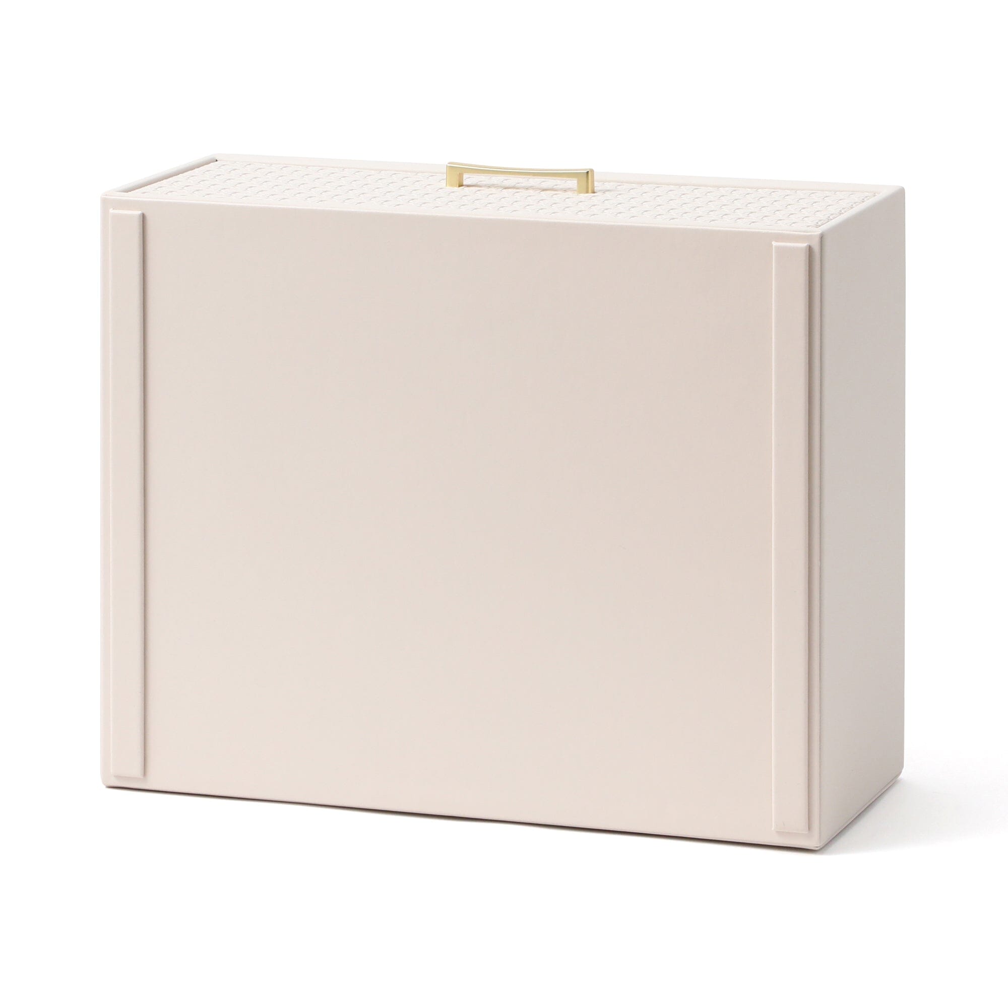 Embossed Stacking Drawer Organizer - Small Ivory Storage Box for Jewelry, Makeup & Office Supplies | Compact Drawer Organizer for Bedroom, Bathroom & Desk Organization