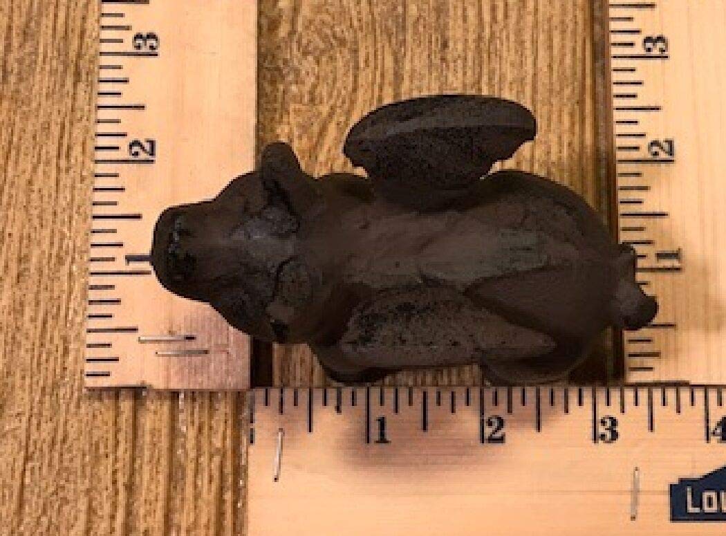 Miniature Cast Iron Flying Pig Paperweight Set of 2 - 1lb Weight, 3.75