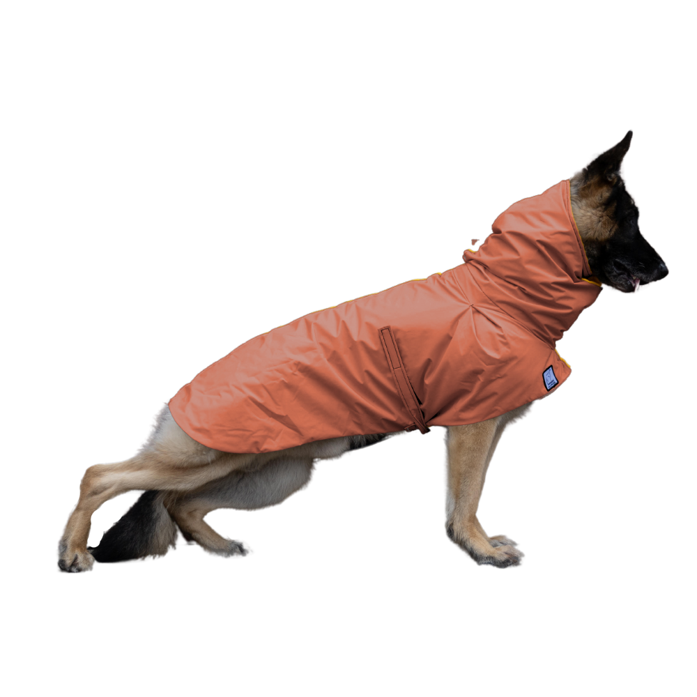 Waterproof German Shepherd Dog Raincoat - Heavy Duty Reflective Pet Coat for Large Dogs - Outdoor Walking, Hiking & Rainy Day Protection