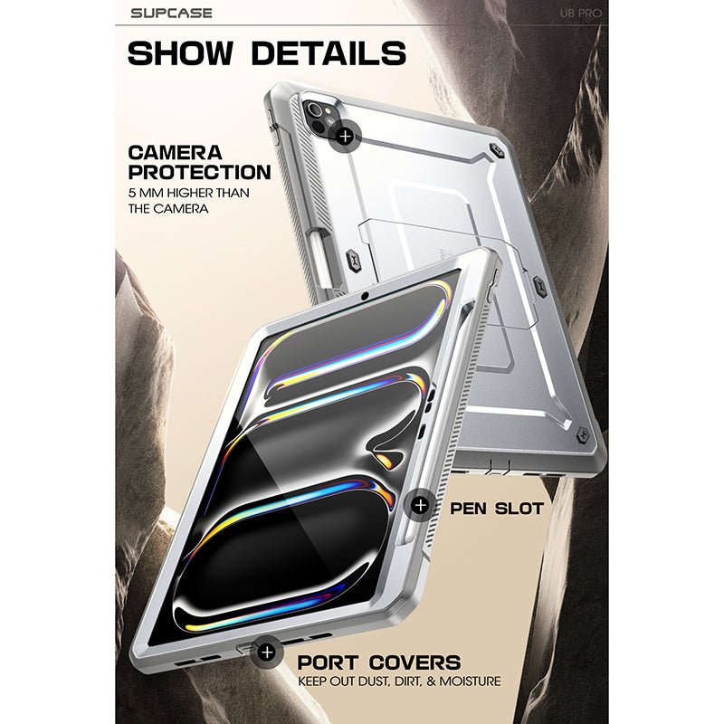 iPad Pro 13 Inch (2024) Unicorn Beetle Pro Rugged Case - Shockproof & Drop Protection, Slim Fit White Cover - Perfect for Outdoor Adventures, Travel & Daily Use