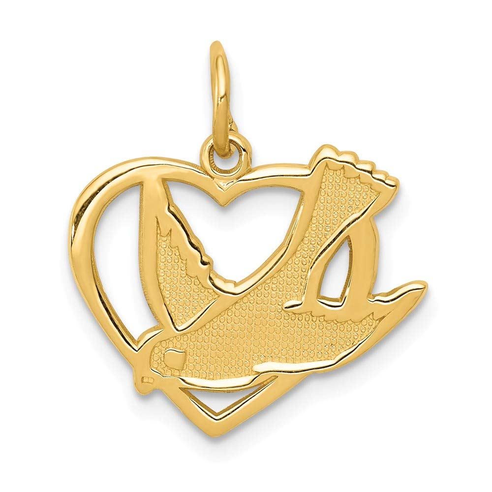 14k Solid Yellow Gold Peace Bird Charm Pendant - 20mm x 18mm, Dainty Jewelry for Necklace, Bracelet & Gift Giving - Perfect for Everyday Wear, Special Occasions & Spiritual Symbolism