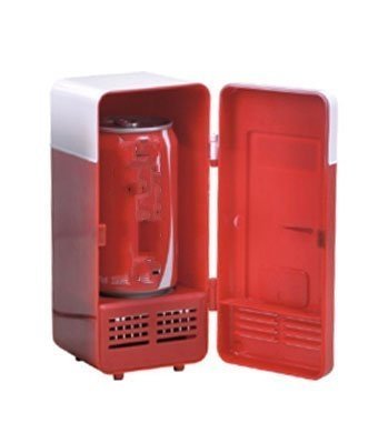 Mini USB Fridge - Portable Cooler & Warmer for Drinks in Car/Office (Red)
