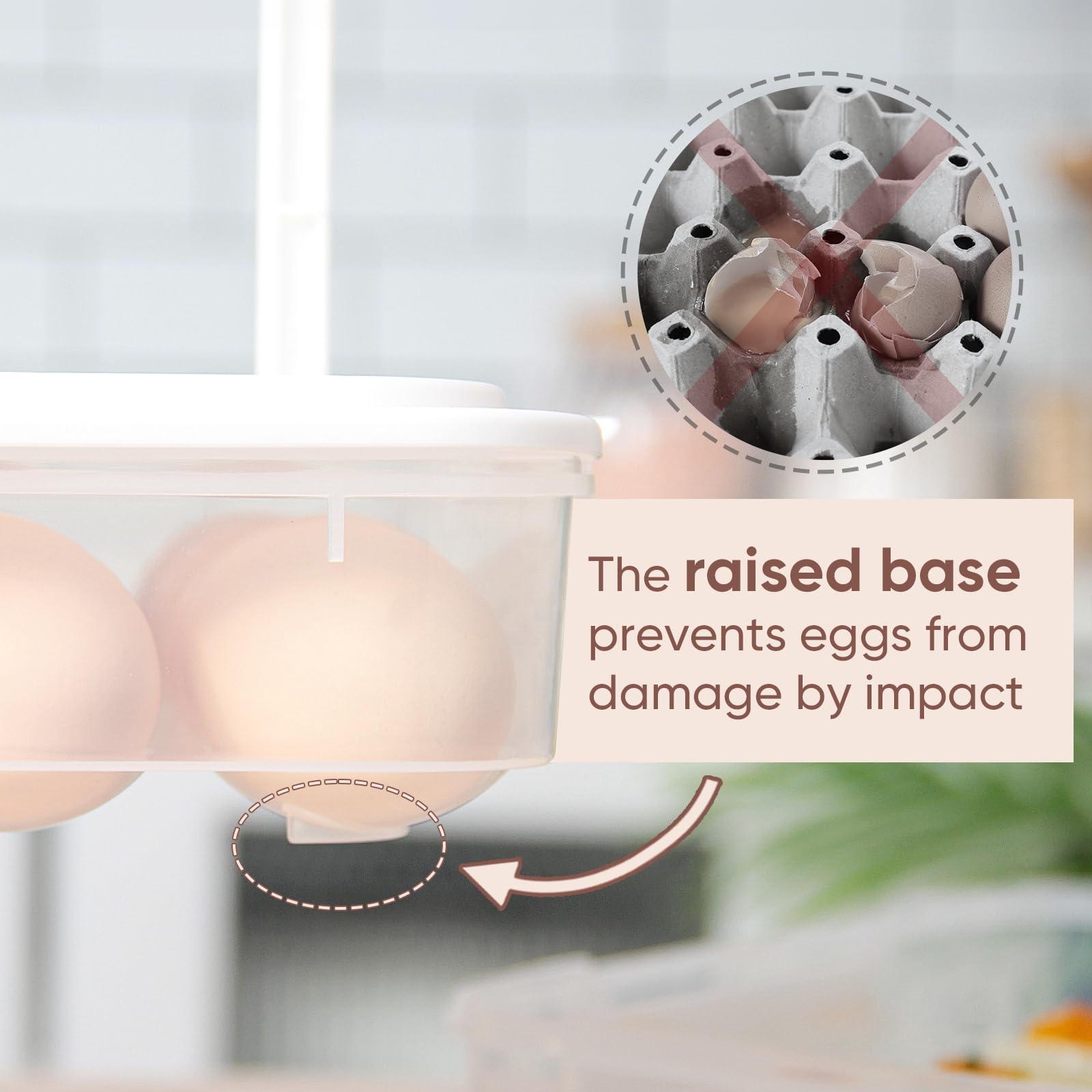 77L Plastic Deviled Egg Container with Lid & Handle - Holds 24 Eggs, Clear Storage Tray for Fridge & Travel - Perfect for Picnics, Parties, Potlucks & Easter Celebrations (White)