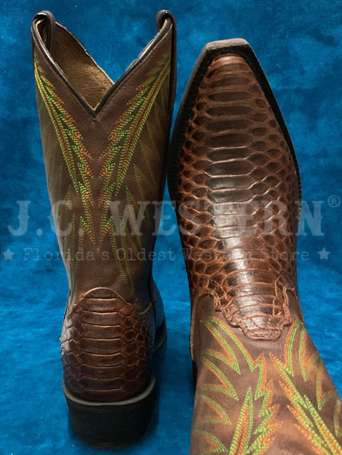 Nocona HR4522 Women's Carlita Western Boots - Snake Print & Cognac Leather - Perfect for Rodeo, Country Dancing & Cowgirl Fashion