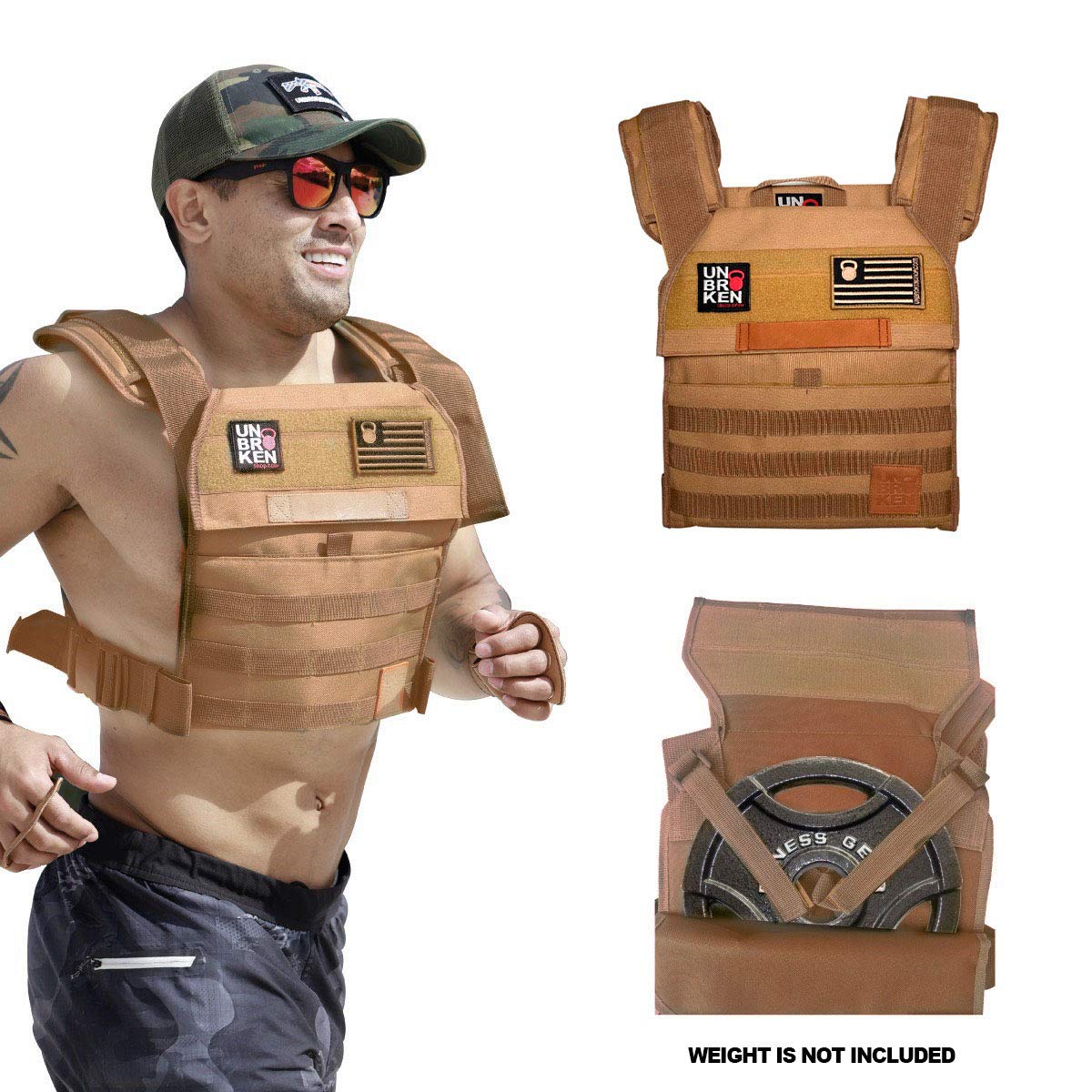 Dresmannst WOD Weight Vest with Sand Plates - Ergonomic & Durable Weighted Vest for CrossFit, Running, Strength Training - Adjustable for Men & Women - Perfect for Gym Workouts, Outdoor Fitness & Military Training (Blue Camo)
