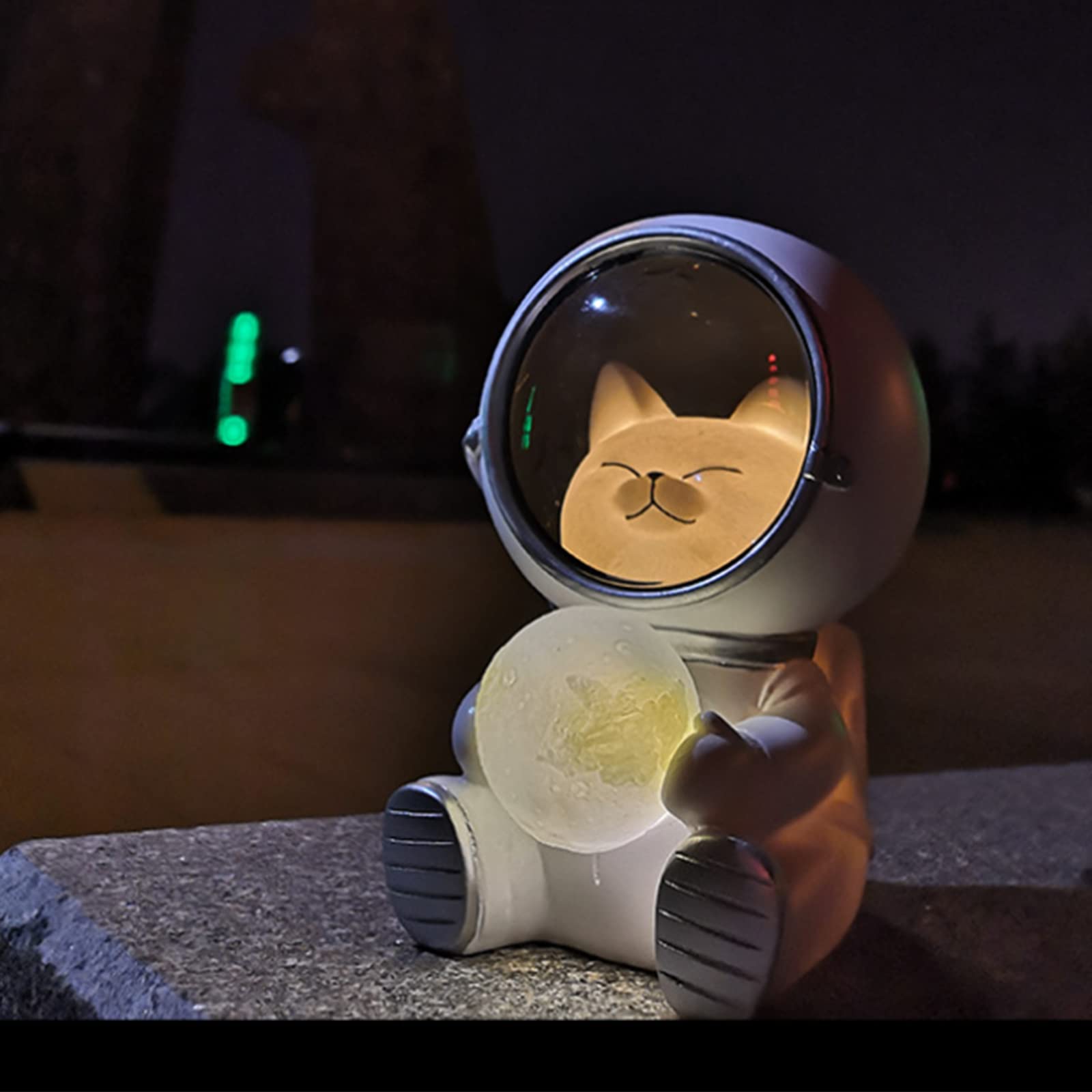 Astronaut Cat Night Light - Cute Spaceman LED Desk Lamp for Kids Room, Bedroom & Office Decor | Dimmable Nursery Light, Gift for Boys Girls, Home Decoration