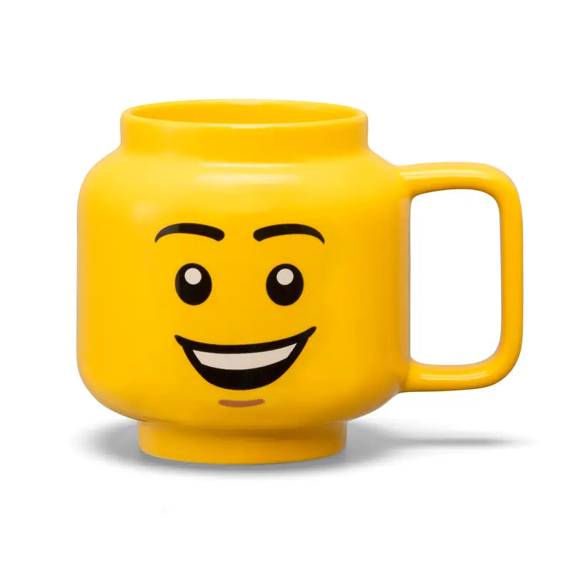 LEGO Themed Ceramic Coffee Mug - Large 16oz, Happy Boy Design - Perfect for Kids' Birthday Gifts & Collectible Display