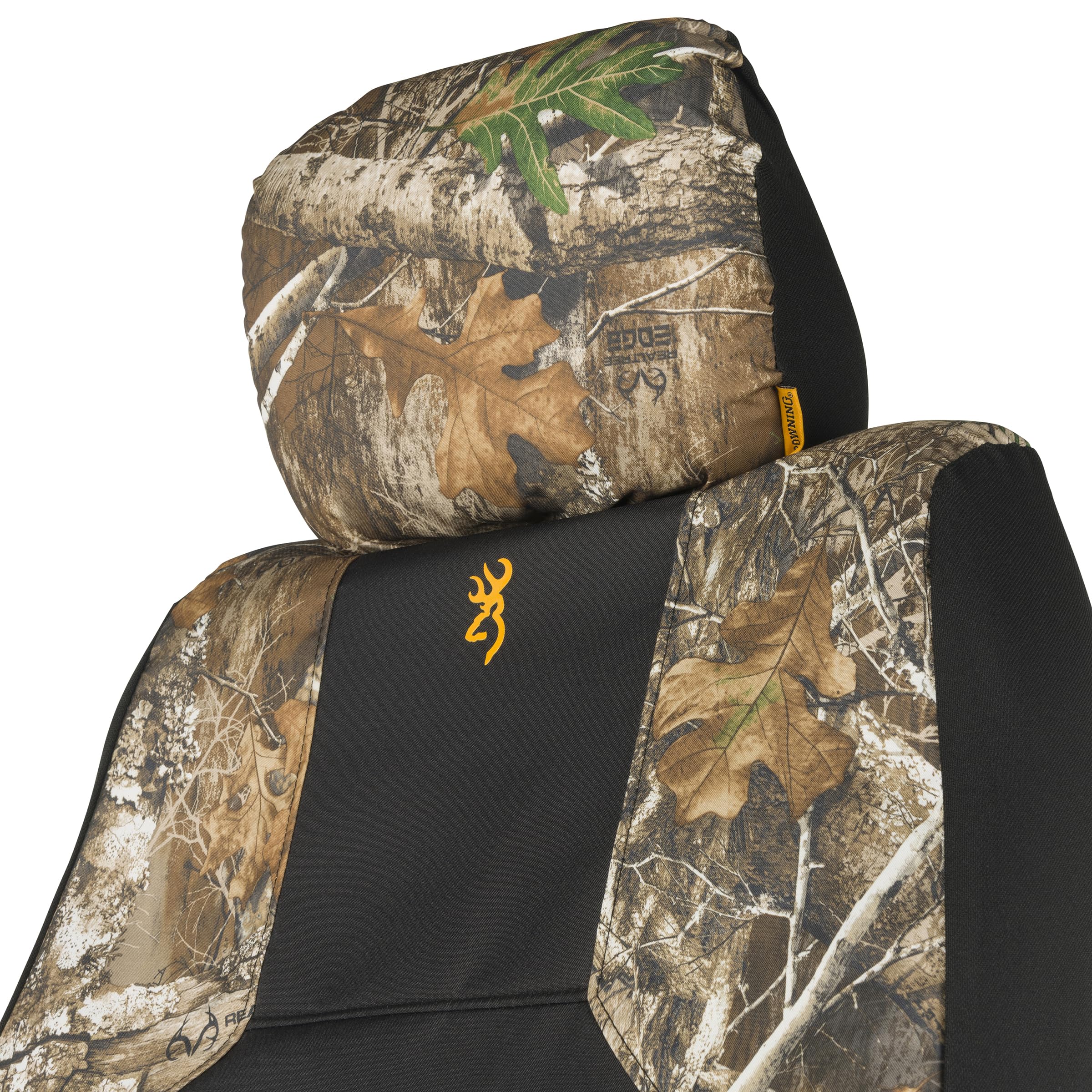 Browning Universal Low Back & Bench Seat Covers - Waterproof & Dirt Resistant Car, Truck, SUV Seat Protectors - Realtree Edge Camo (Excursion) - Perfect for Hunting, Camping & Outdoor Adventures - Low Back Single Seat Cover
