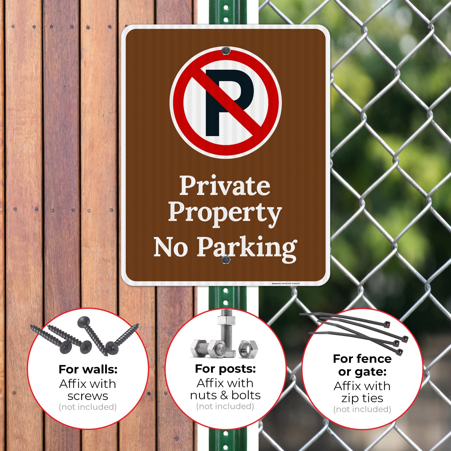Private Property No Parking Sign - 24x30 Inches, 3M EGP Reflective .080 Aluminum, Fade Resistant, Made in USA - Ideal for Driveways, Parking Lots & Restricted Areas