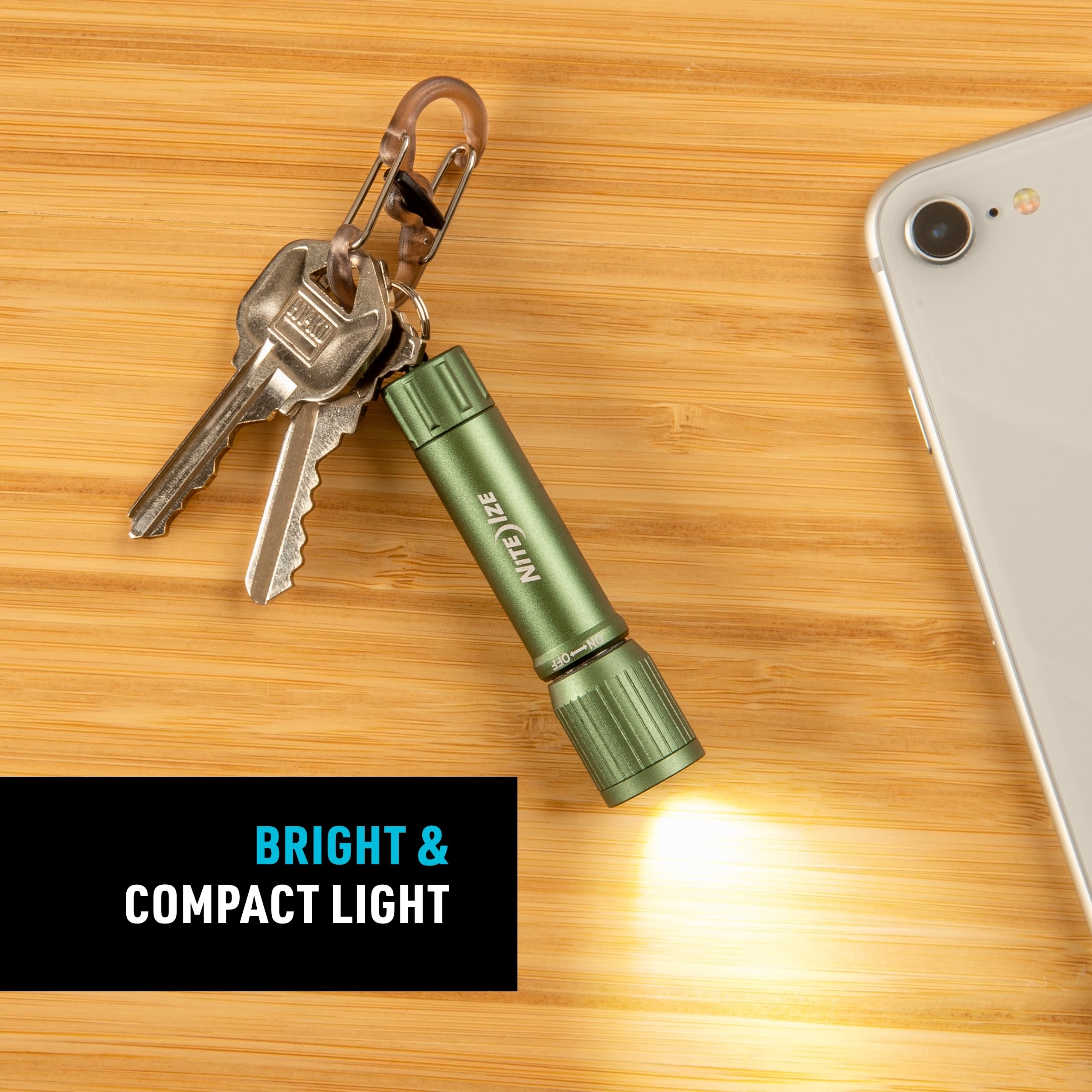 Nite Ize Radiant 100 Keychain Flashlight - 100 Lumen Waterproof Mini LED Flashlight for Keys, Backpacks & Outdoor Gear - Perfect for Camping, Hiking, Emergencies & Nighttime Safety - Olive Green