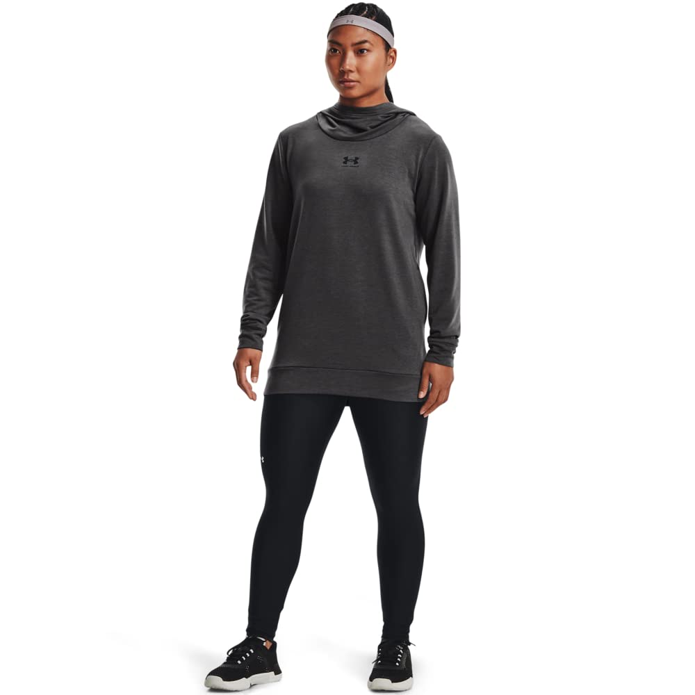 Under Armour Women's Rival Terry Funnel Long Sleeve Tunic Top - Soft Athletic Workout Shirt for Running, Yoga & Gym - Breathable Moisture-Wicking Fabric for Active Lifestyles