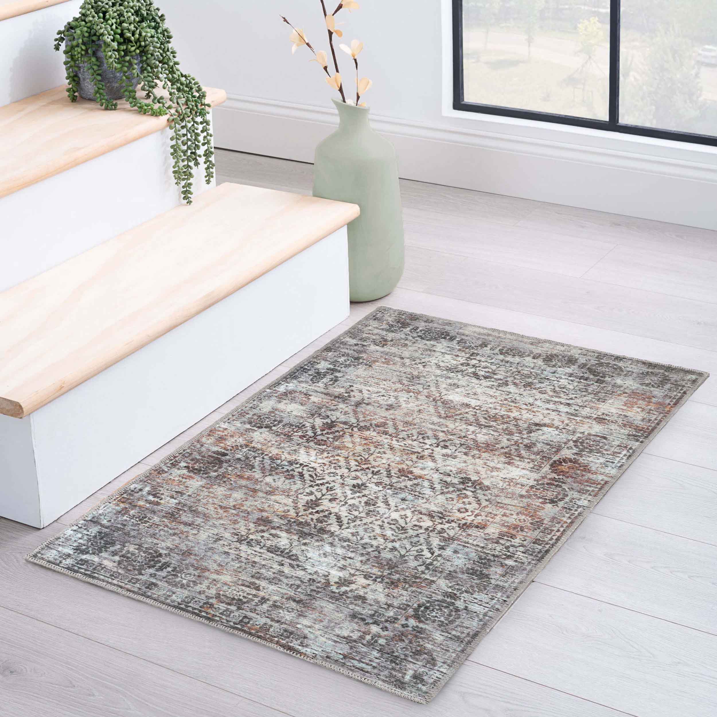 Macaw Lattice Non-Slip Washable Indoor Rug - Soft Anti-Skid Living Room Carpet for Bedroom, Kitchen, Dorm | Machine Washable Home Decor Floor Mat