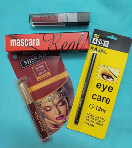 Premium Women's Gift Set - Sindoor, Lipstick, Kajal & Mascara with Pouch | Perfect for Festivals, Weddings & Special Occasions | Luxury Makeup Kit for Indian Bridal & Party Looks