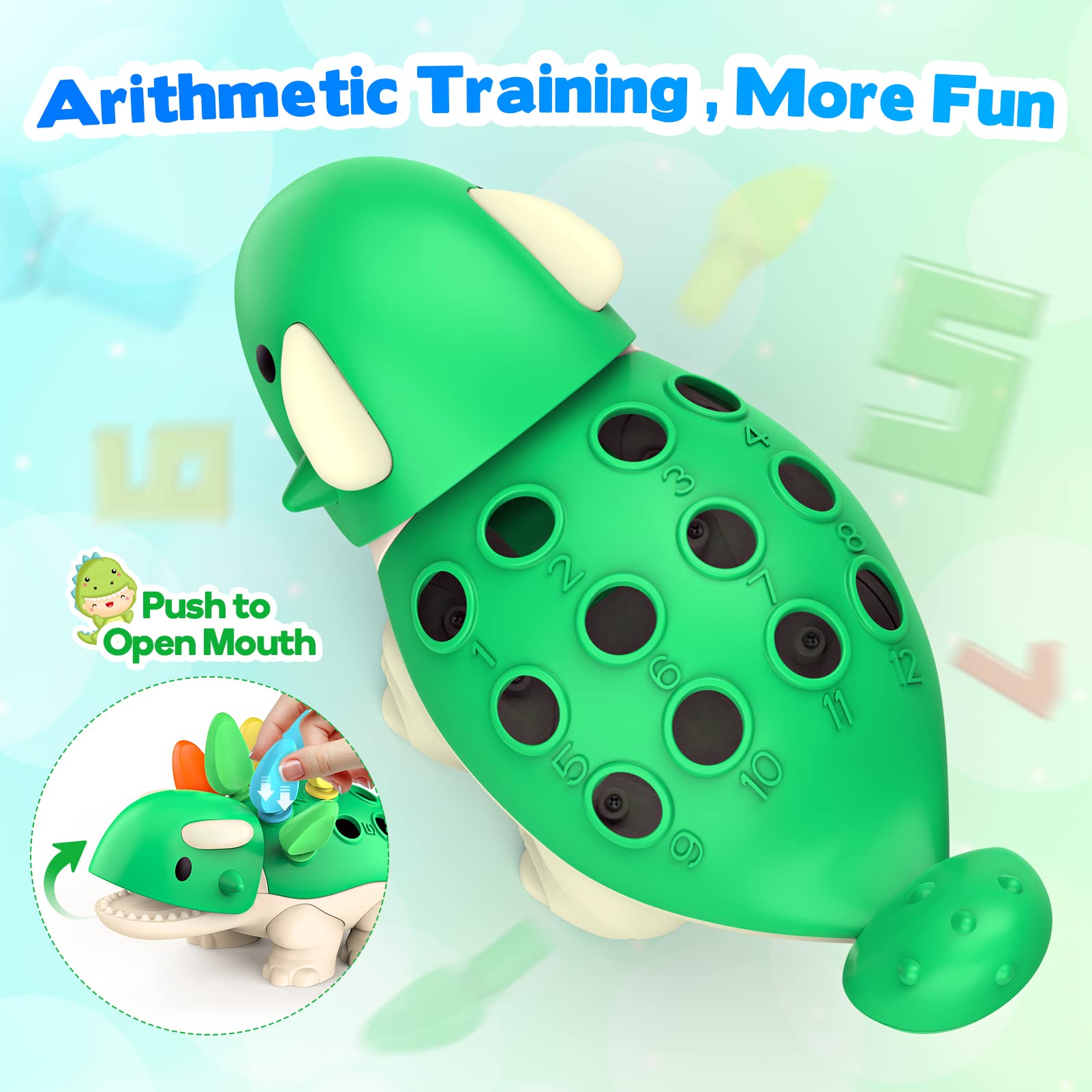 Montessori Toys for 1-2 Year Olds - Educational Dinosaur Toys for Baby Development 12-18 Months | Learning Toys for Toddlers | Perfect Gift for 1+ Year Old Boys & Girls (Christmas, Birthday) | Encourages Early Learning & Fine Motor Skills - Ideal for Playtime, Daycare & Homeschooling