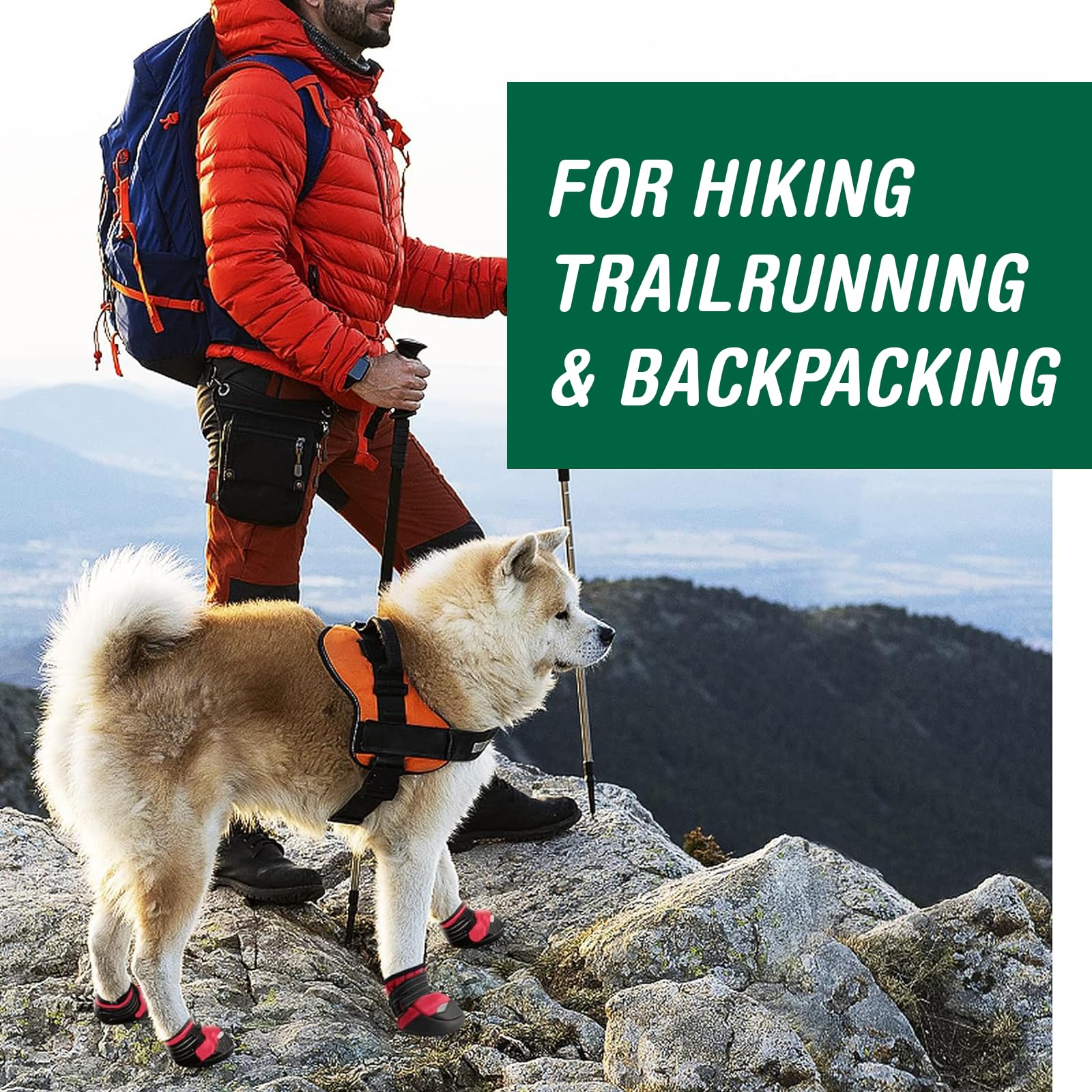 Waterproof Dog Boots for Medium & Large Dogs - Winter Snow & Summer Hot Pavement Protection - Size 3 Dog Shoes with Non-Slip Soles (Ideal for Hiking, Walking, and Outdoor Adventures)