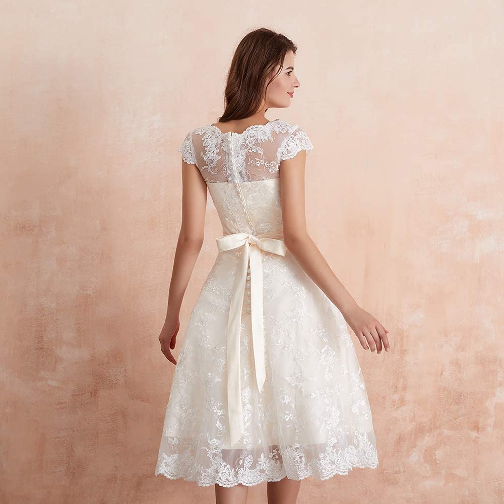 Elegant Floral Lace Cocktail Dress for Women - Knee-Length Formal Wedding Guest Gown | Perfect for Bridal Showers, Garden Parties & Evening Events