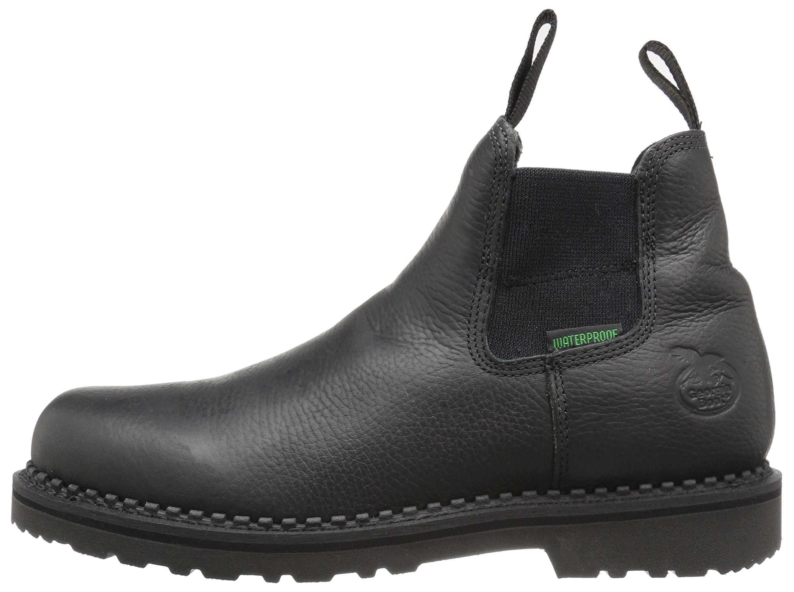 Georgia Unisex Mid Calf Boots GB00084 - Waterproof Black Leather Ankle Boots for Men & Women | Perfect for Hiking, Work & Winter Fashion